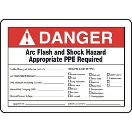 Accuform ANSI WARNING SAFETY SIGN ARC FLASH MELC363XP MELC363XP